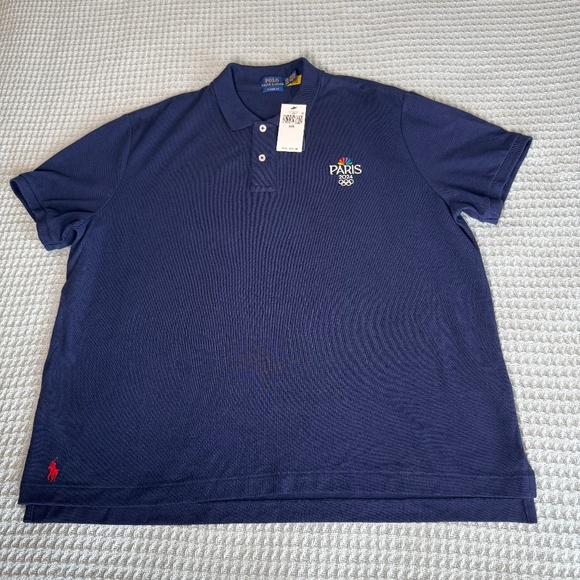 NWT Polo Ralph Lauren 2024 Paris Olympics Shirt Womens XXL Navy Blue Classic Fit - Picture 1 of 9